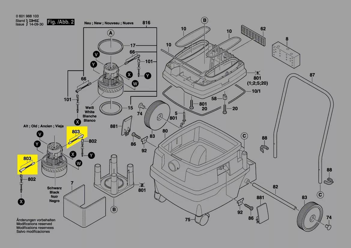 Balais charbon 1 609 203 C81 Bosch